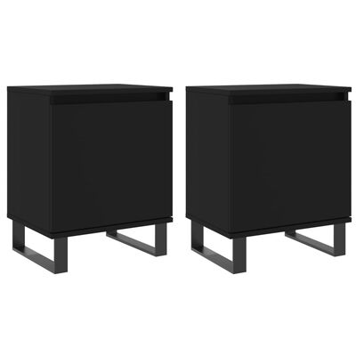 vidaXL Bedside Cabinets 2 pcs Black 40x30x50 cm Engineered Wood