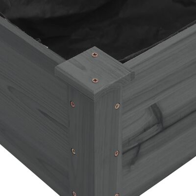 vidaXL Garden Raised Bed with Liner Grey 240x60x25 cm Solid Wood Fir