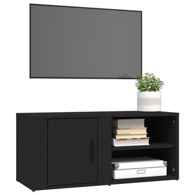 vidaXL TV Cabinets 2 pcs Black 80x31.5x36 cm Engineered Wood