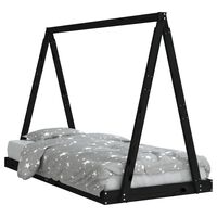 vidaXL Kids Bed Frame Black 90x190 cm Solid Wood Pine