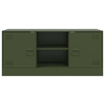 vidaXL TV Cabinet Olive Green 99x39x44 cm Steel