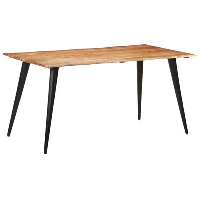 vidaXL Dining Table with Live Edges 160x80x75 cm Solid Acacia Wood