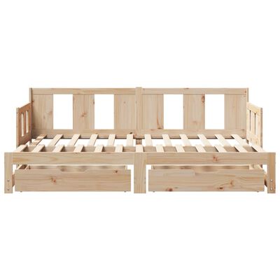 vidaXL Daybed with Trundle and Drawers without Mattress 80x200 cm