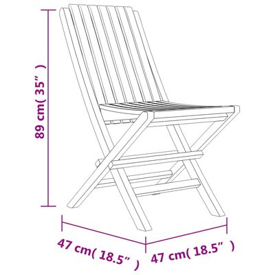 vidaXL Folding Garden Chairs 8 pcs 47x47x89 cm Solid Wood Teak