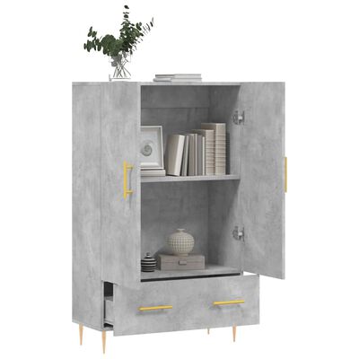 vidaXL Highboard Concrete Grey 69.5x31x115 cm Engineered Wood