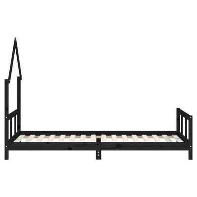 vidaXL Kids Bed Frame Black 90x200 cm Solid Wood Pine