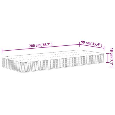 vidaXL Bonnell Spring Mattress Medium 90x200 cm