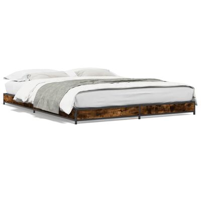 vidaXL Bed Frame without Mattress Smoked Oak 120x200 cm