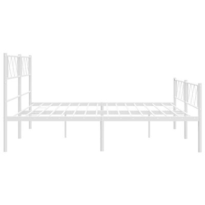 vidaXL Metal Bed Frame without Mattress with Footboard White 180x200 cm Super King