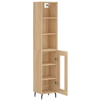 vidaXL Highboard Sonoma Oak 34.5x34x180 cm Engineered Wood