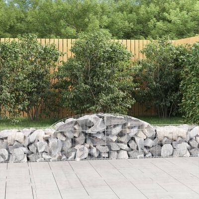 vidaXL Arched Gabion Baskets 20 pcs 300x50x40/60 cm Galvanised Iron