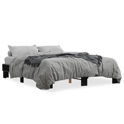 vidaXL Bed Frame without Mattress Black 150x200 cm King Size