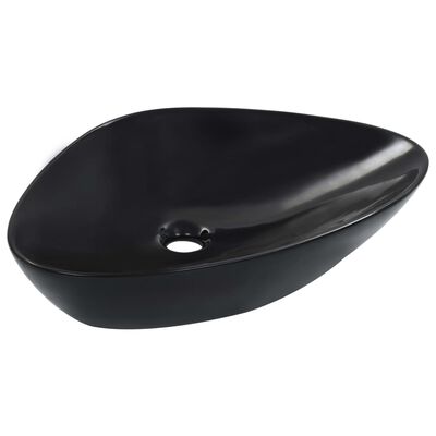 vidaXL Wash Basin 58.5x39x14 cm Ceramic Black