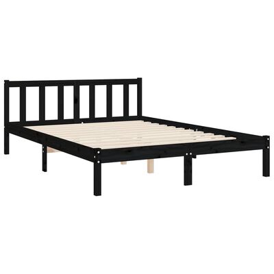 vidaXL Bed Frame without Mattress Black 160x200 cm Solid Wood Pine