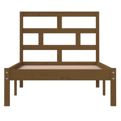 vidaXL Bed Frame without Mattress Honey Brown Solid Wood 100x200 cm (810010+814182)