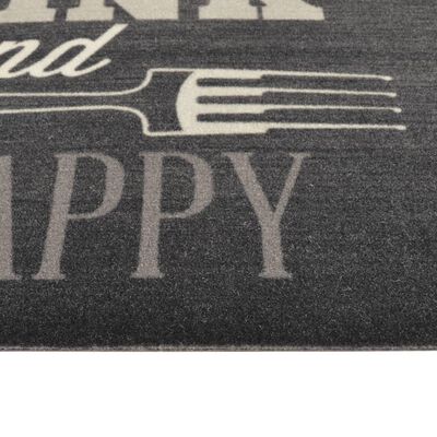 vidaXL Kitchen Rug Washable Kitchen Black 45x150 cm Velvet