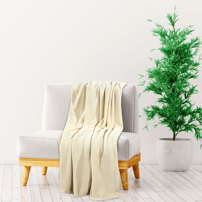 vidaXL Blanket Cream 150x200 cm Polyester