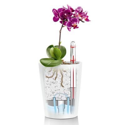 LECHUZA Planter DELTINI ALL-IN-ONE High-gloss White