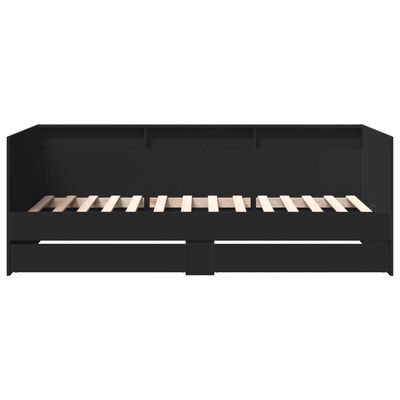 vidaXL Daybed with Drawers without Mattress Black 90x190 cm Single