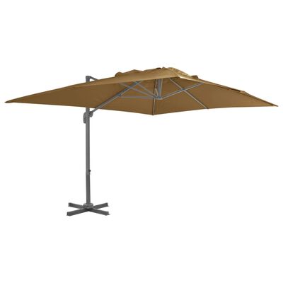 vidaXL Cantilever Garden Parasol with Aluminium Pole 400x300 cm Taupe