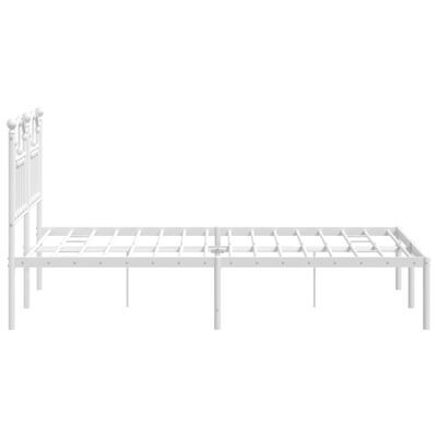 vidaXL Metal Bed Frame without Mattress with Headboard White 120x200 cm