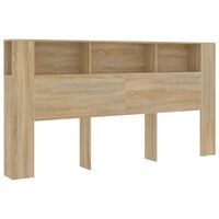 vidaXL Headboard Cabinet Sonoma Oak 200x18.5x104.5 cm