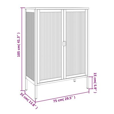 vidaXL Sideboard Black 75x35x105 cm Glass and Steel