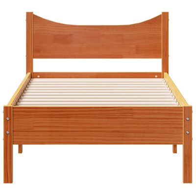 vidaXL Bed Frame without Mattress Wax Brown 75x190 cm Small Single Solid Wood Pine