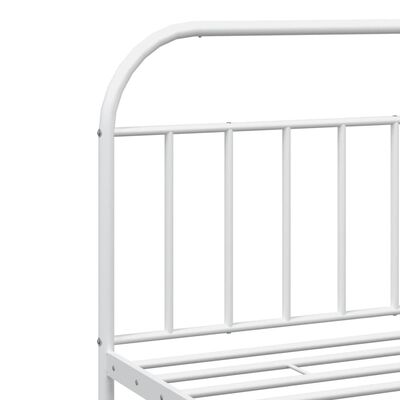 vidaXL Metal Bed Frame without Mattress with Footboard White 193x203 cm