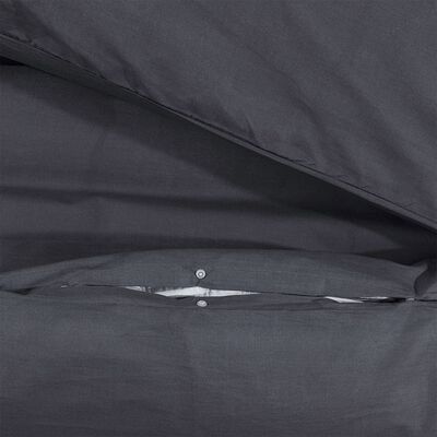 vidaXL Duvet Cover Set Black 135x200 cm Cotton