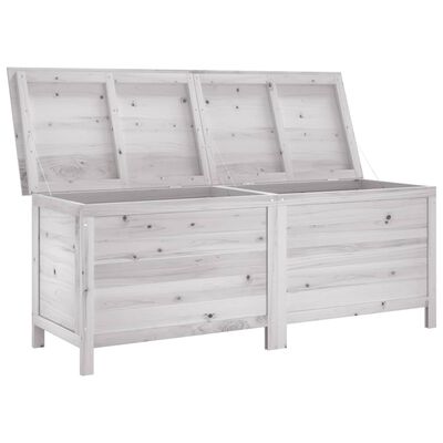 vidaXL Garden Storage Box White 150x50x56.5 cm Solid Wood Fir