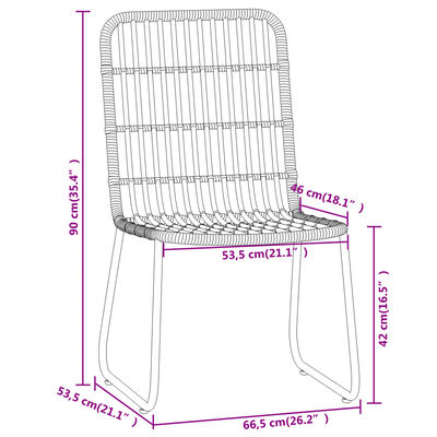 vidaXL 7 Piece Garden Dining Set Black