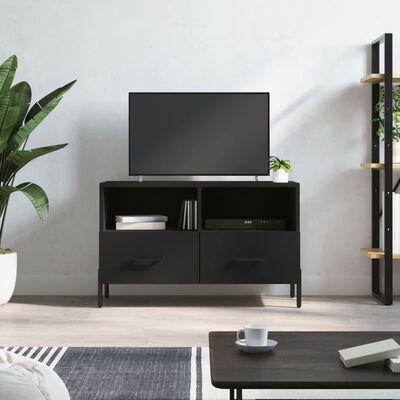 vidaXL TV Cabinet Black 80x36x50 cm Engineered Wood