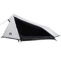 vidaXL Camping Tent Tunnel 1-Person White Blackout Fabric Waterproof