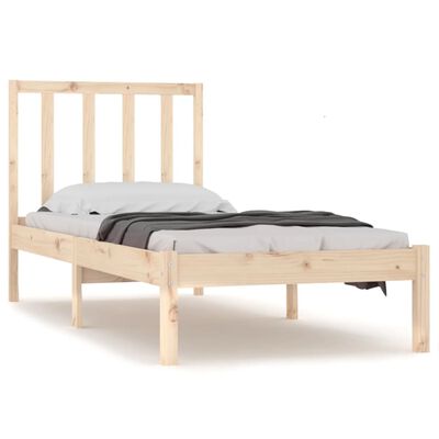 vidaXL Bed Frame without Mattress 75x190 cm Small Single Solid Wood Pine