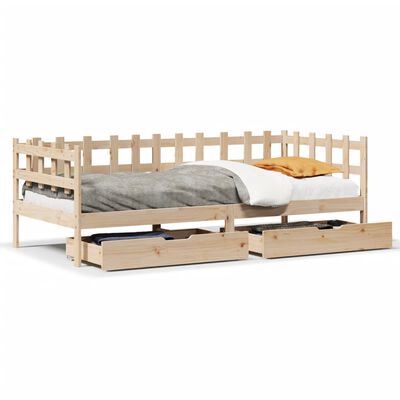 vidaXL Daybed with Drawers without Mattress 80x200 cm Solid Wood