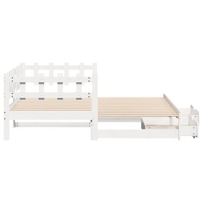 vidaXL Daybed with Trundle and Drawers without Mattress White 80x200 cm