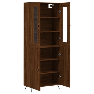 vidaXL Highboard Brown Oak 69.5x34x180 cm Engineered Wood