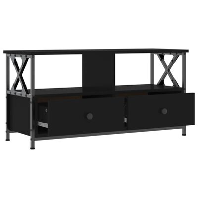 vidaXL TV Cabinet Black 90x33x45 cm Engineered Wood&Iron