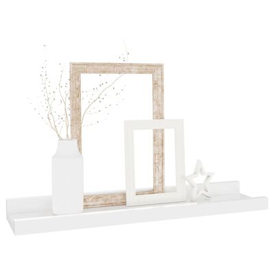 vidaXL Wall Shelves 2 pcs High Gloss White 40x9x3 cm