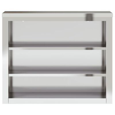 vidaXL Kitchen Wall Cabinet with Shelves Stainless Steel