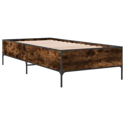 vidaXL Bed Frame without Mattress Smoked Oak 90x190 cm Single