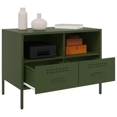 vidaXL TV Cabinet Olive Green 68x39x50.5 cm Steel