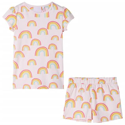 Kids' Pyjamas with Short Sleeves Soft Pink 104