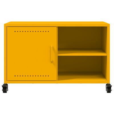 vidaXL TV Cabinet Mustard Yellow 68x39x43.5 cm Steel