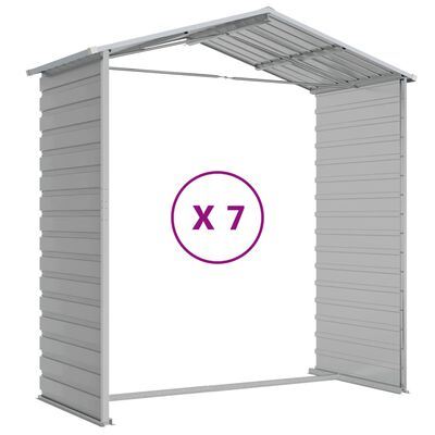 vidaXL Garden Shed Light Grey 191x640x198 cm Galvanised Steel