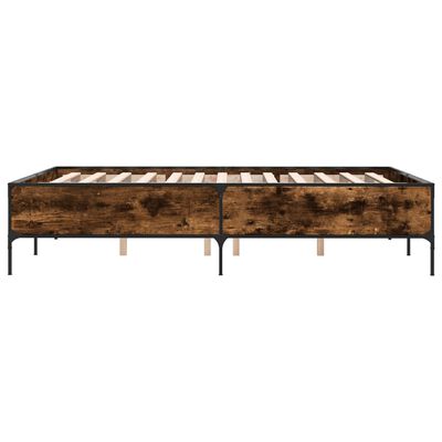 vidaXL Bed Frame without Mattress Smoked Oak 120x200 cm