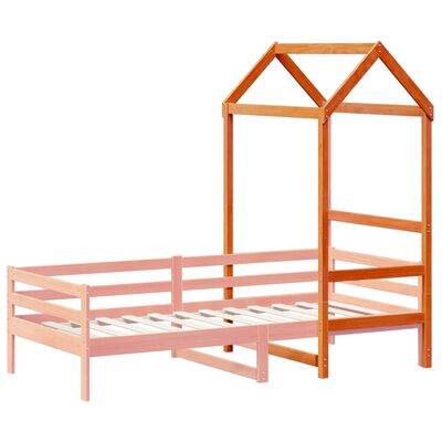 vidaXL Kids' Bed Roof Wax Brown 98x70x176.5 cm Solid Wood Pine