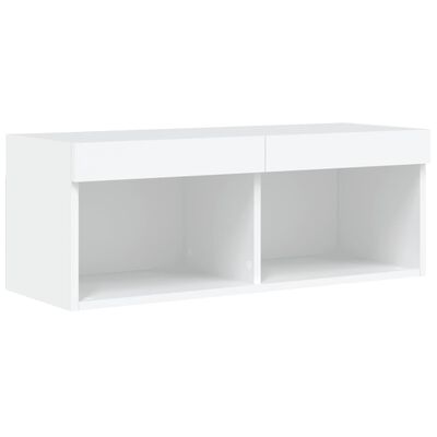 vidaXL TV Cabinet with LED Lights White 80x30x30 cm