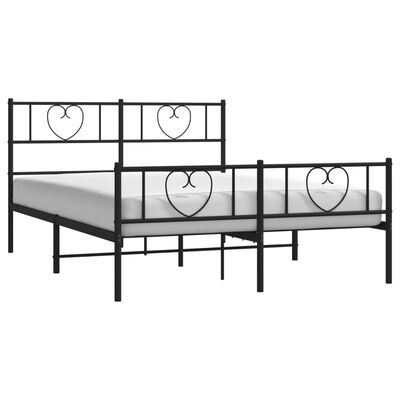 vidaXL Metal Bed Frame without Mattress with Footboard Black 120x200 cm